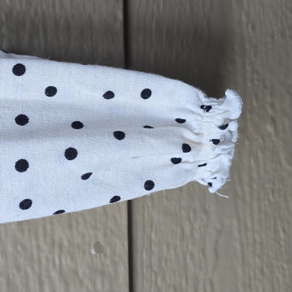 Urban Outfitters Super Soft Polka Dot Smoked Cropped Long Sleeve Top Small S - Picture 8 of 11